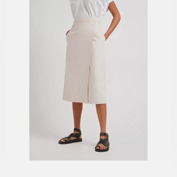 Maria Macmanus Dresses & Skirts - Maria McManus A-Line Wrap Skirt Cream/Beige Women’s Size 0